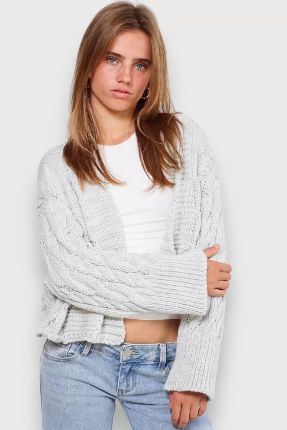 Vesten En Truien^Meet Me There Cable Knit Vest Grey