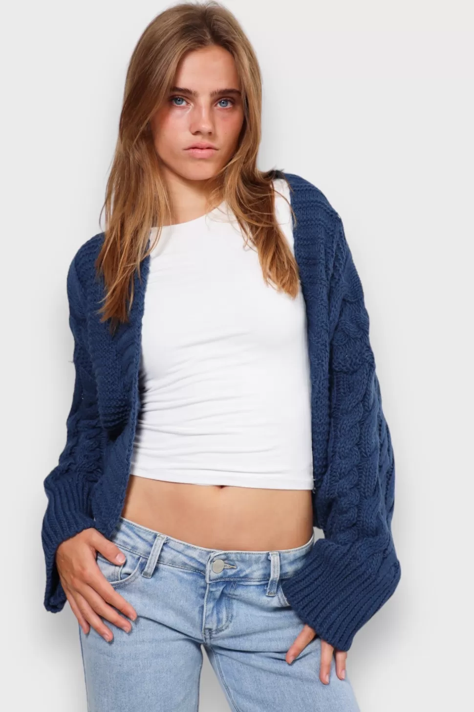 Vesten En Truien^Meet Me There Cable Knit Vest Navy