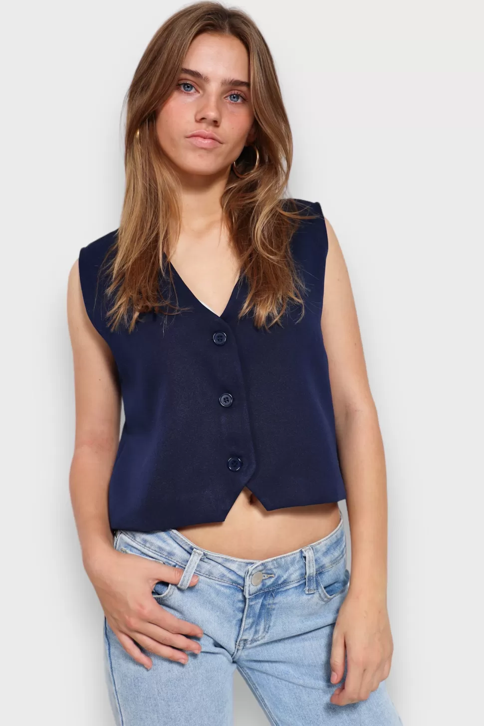 Tops^Meet Me There Charm Gilet Navy