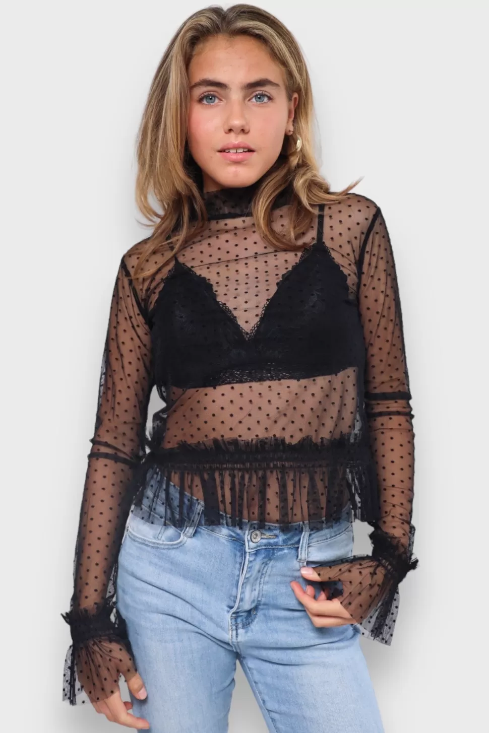 Tops^Meet Me There Chic Top Black