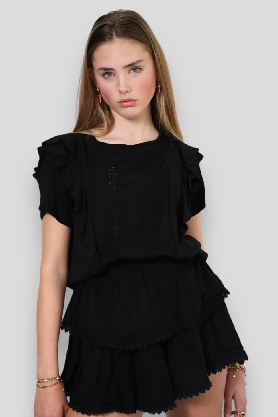 Tops^Meet Me There Daylight Blouse Black