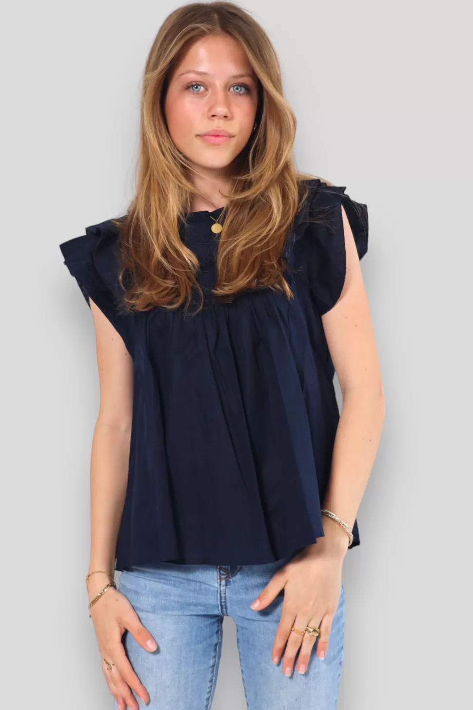 Tops^Meet Me There Dreamy Blouse Navy