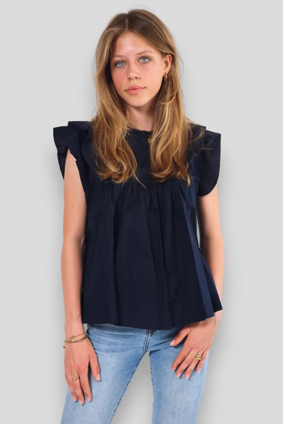 Tops^Meet Me There Dreamy Blouse Navy