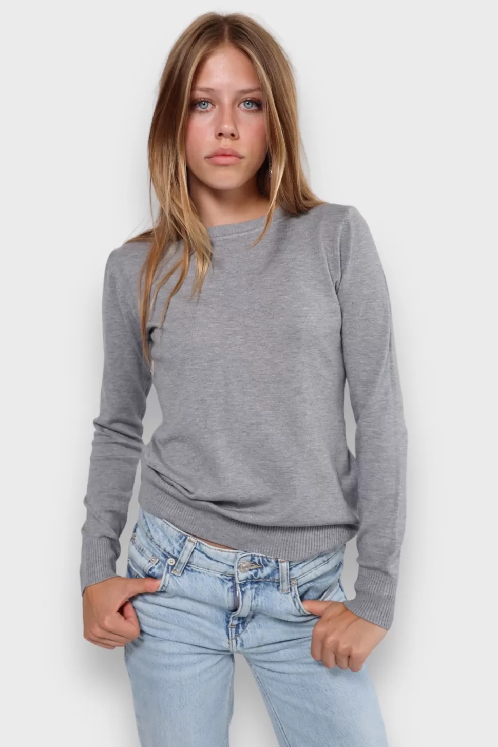 Tops^Meet Me There Essential Sweater Grey