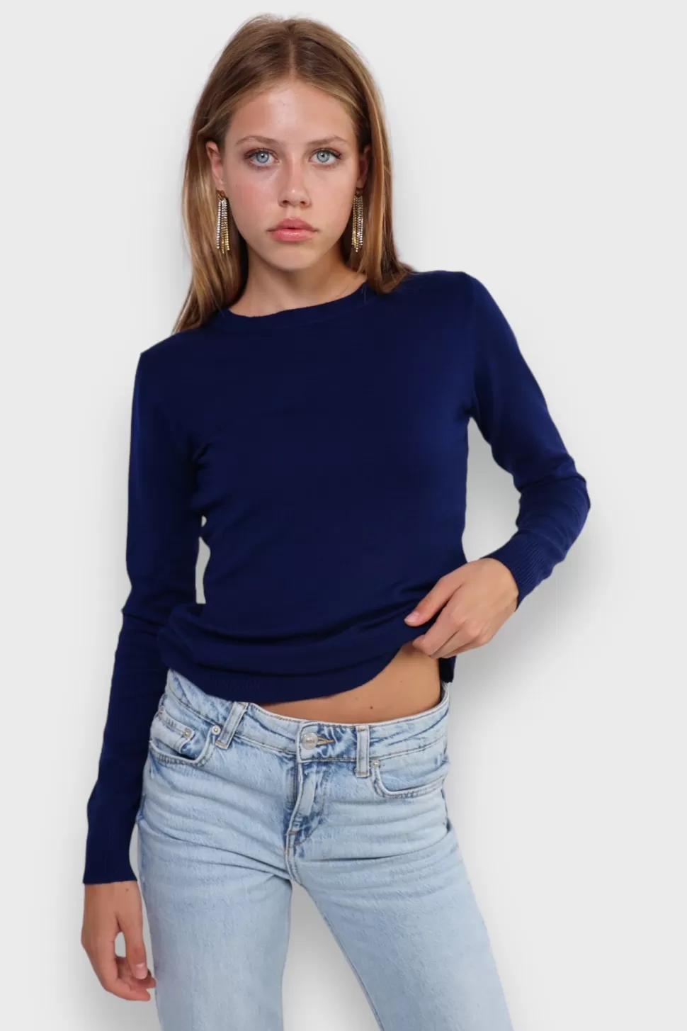 Tops^Meet Me There Essential Sweater Navy