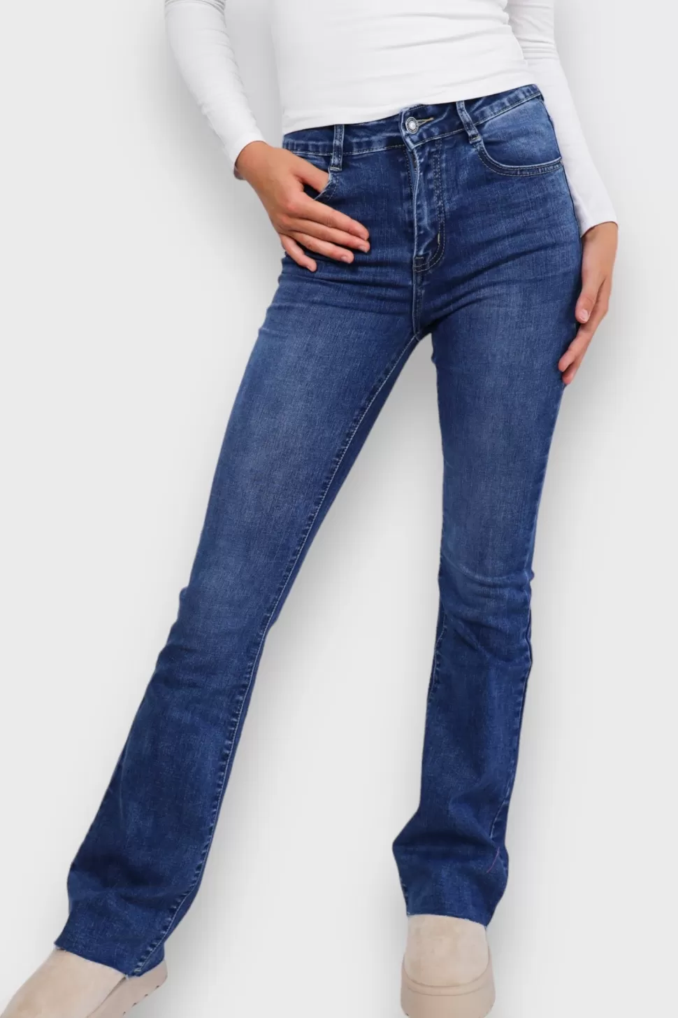 Broeken^Meet Me There Flared Jeans Dark Blue