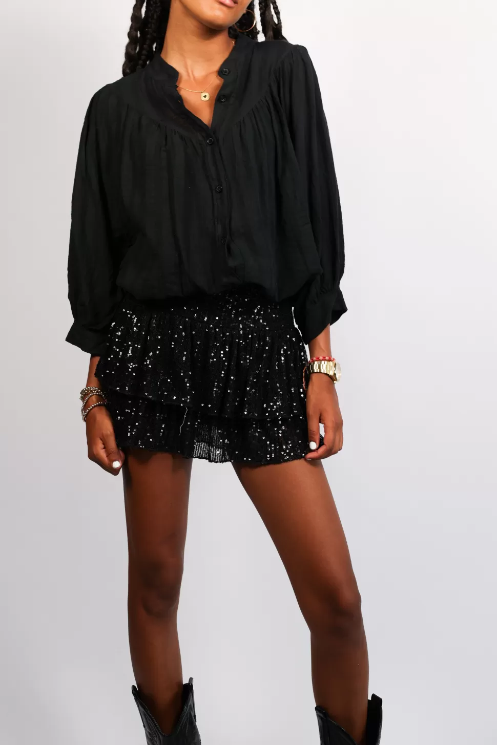 Rokjes^Meet Me There Glam Skirt Black