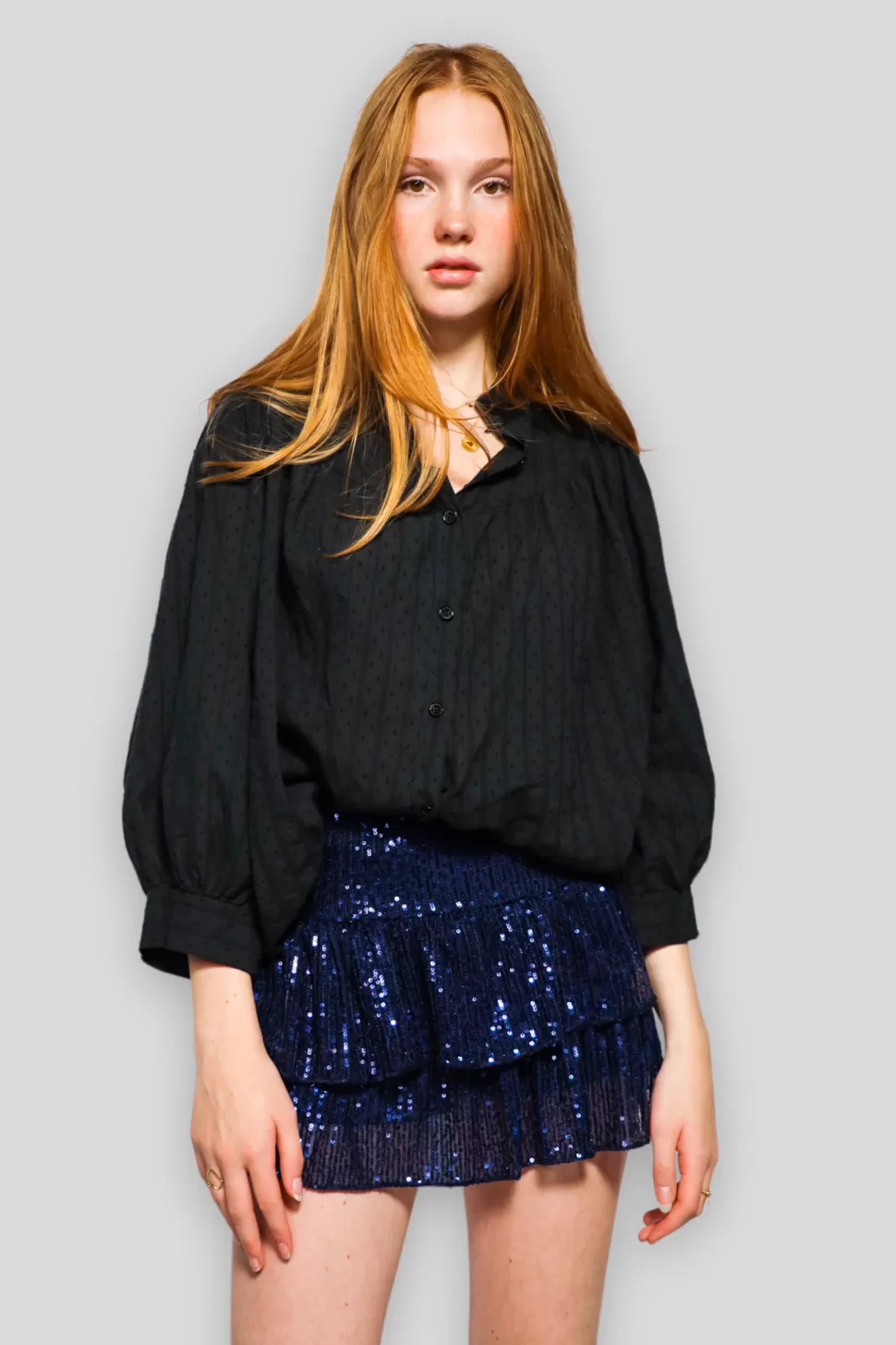 Rokjes^Meet Me There Glam Skirt Navy