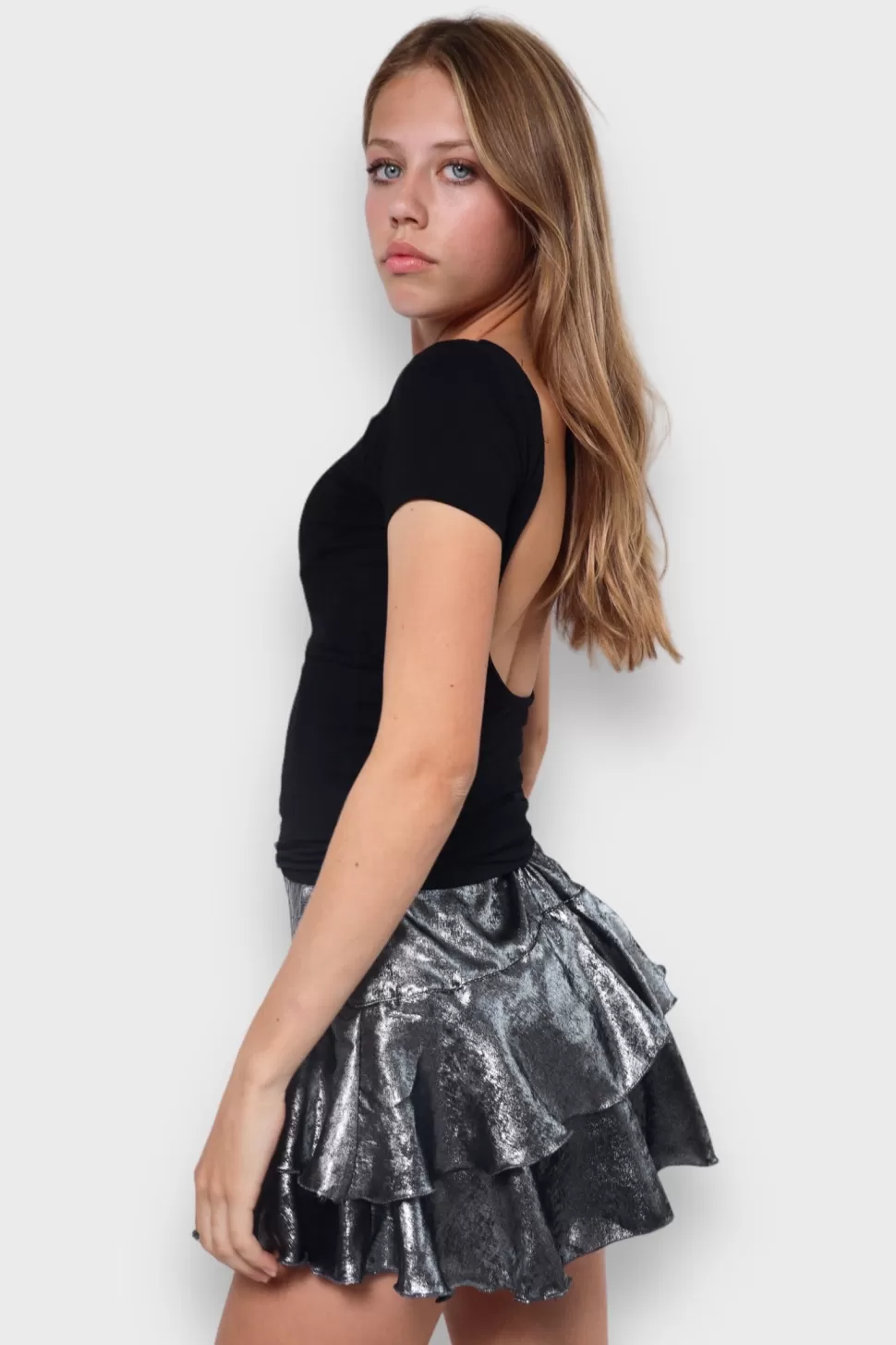 Rokjes^Meet Me There Glammer Skirt Silver