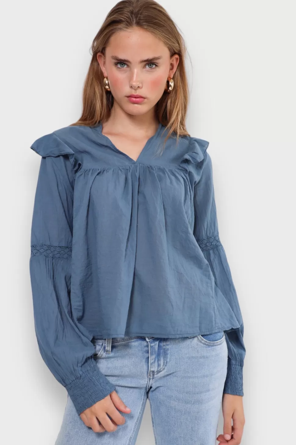 Tops^Meet Me There Glory Blouse Blue