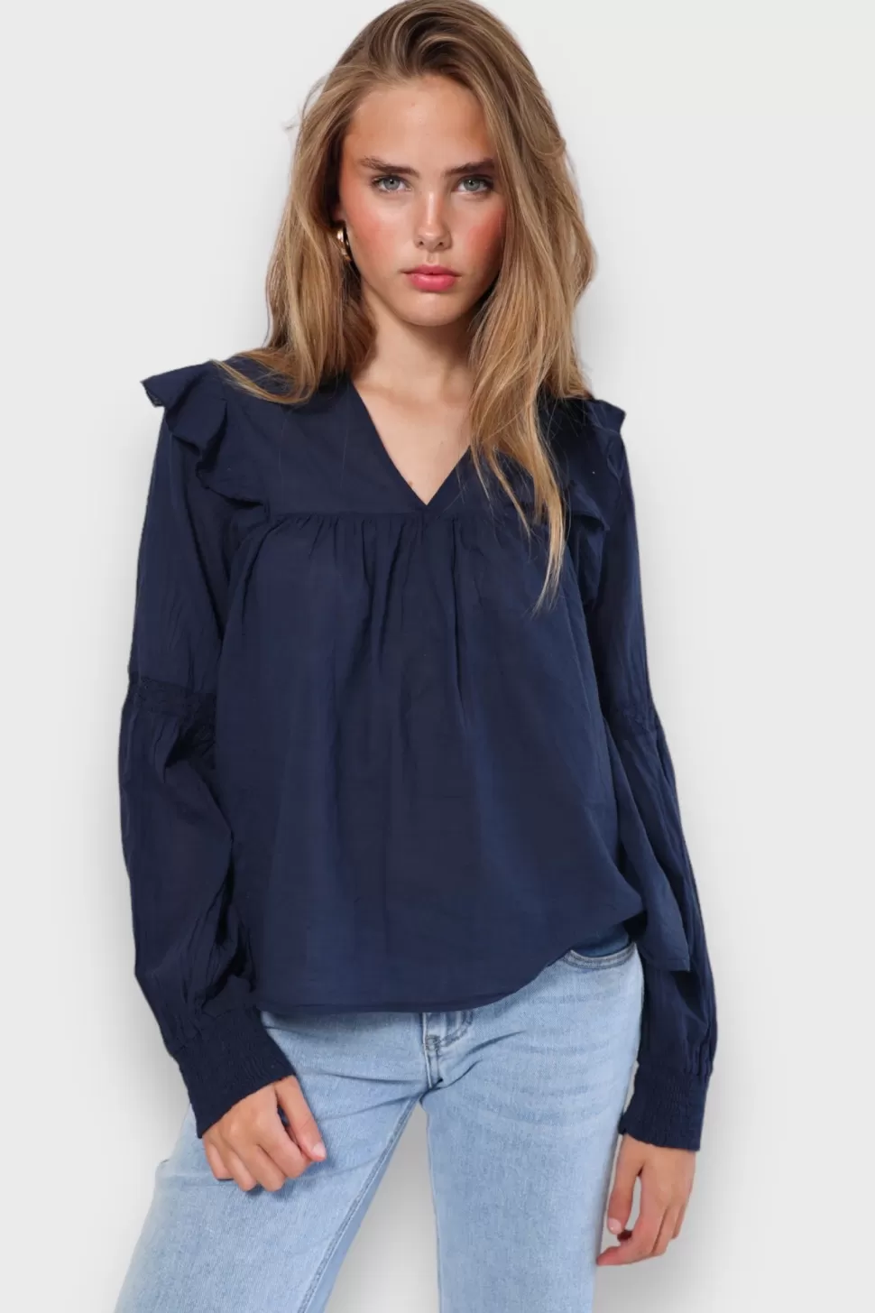 Tops^Meet Me There Glory Blouse Navy