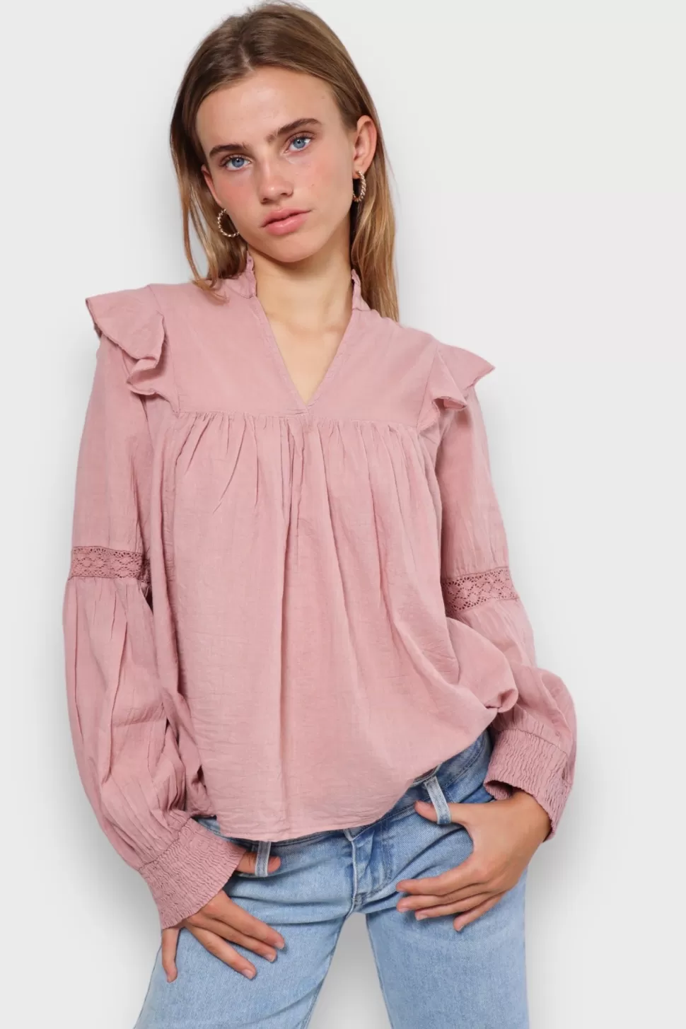 Tops^Meet Me There Glory Blouse Pink