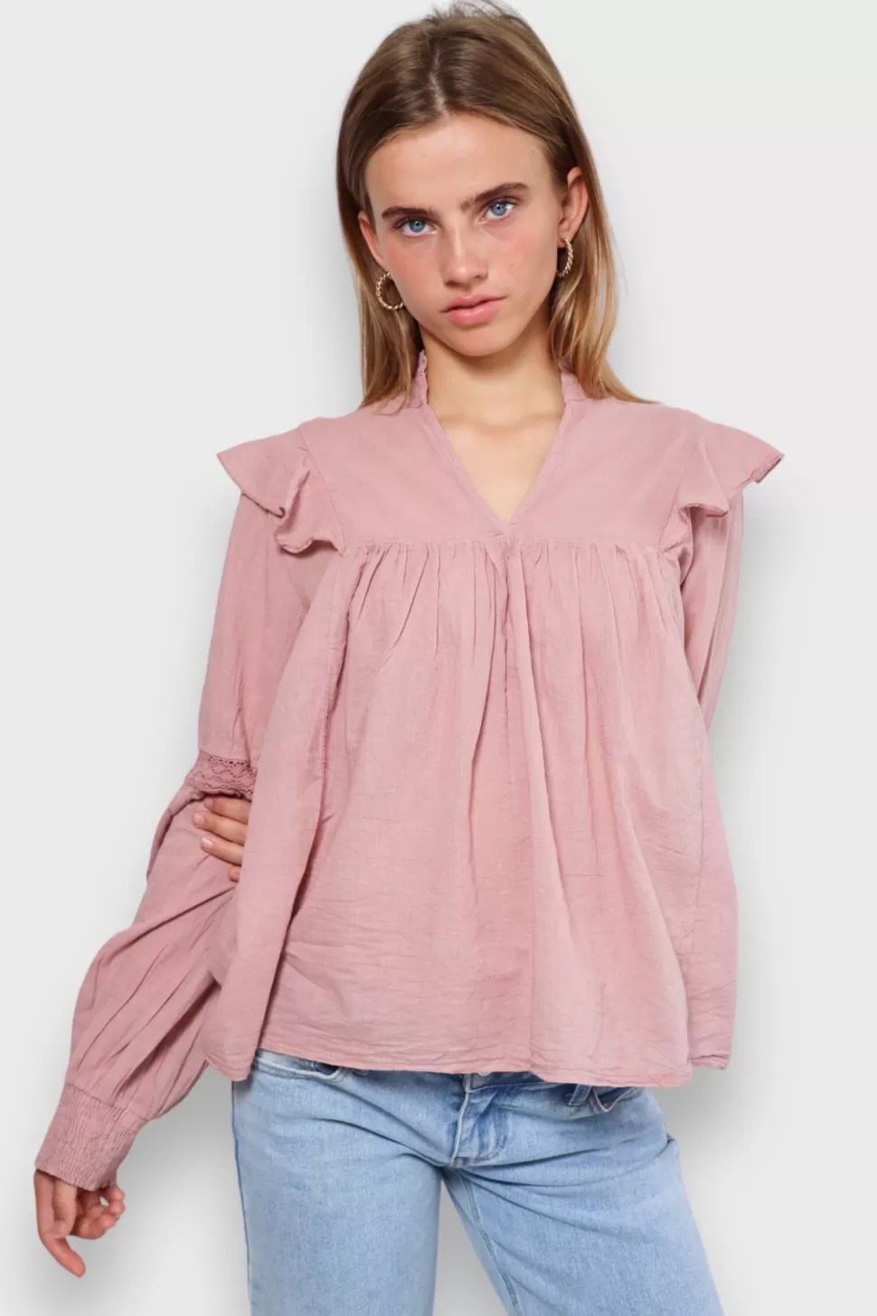 Tops^Meet Me There Glory Blouse Pink