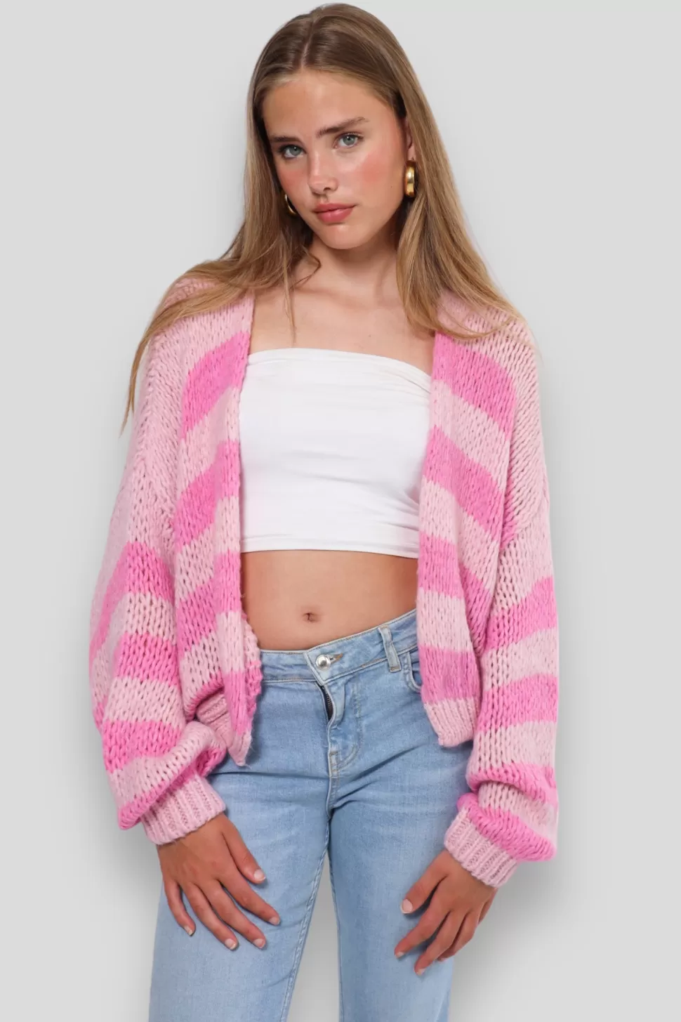 Vesten En Truien^Meet Me There Keep Me Warm Vest Pink Striped