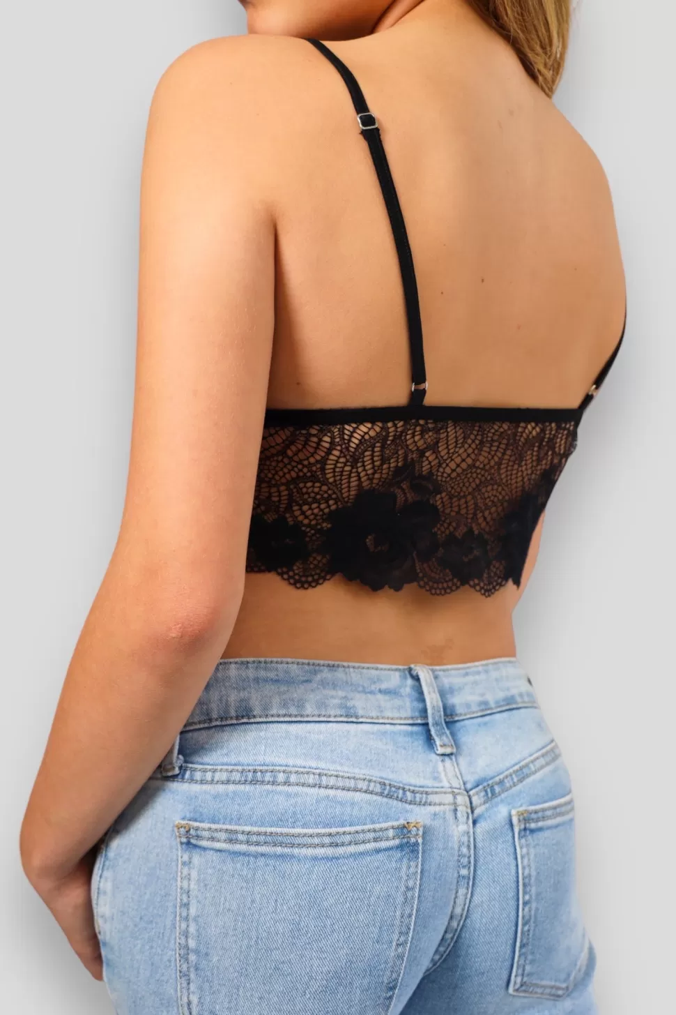 Tops^Meet Me There Lace Bralette Black