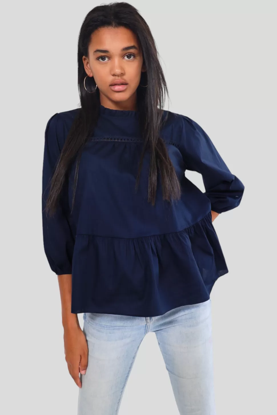 Tops^Meet Me There Love Cloud Blouse Navy