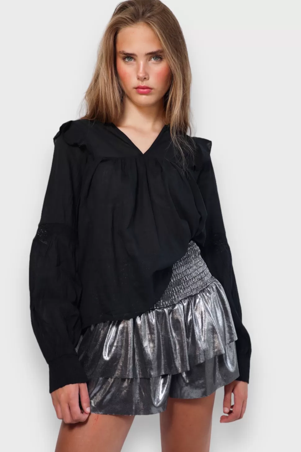 Rokjes^Meet Me There Metallic Skirt Silver