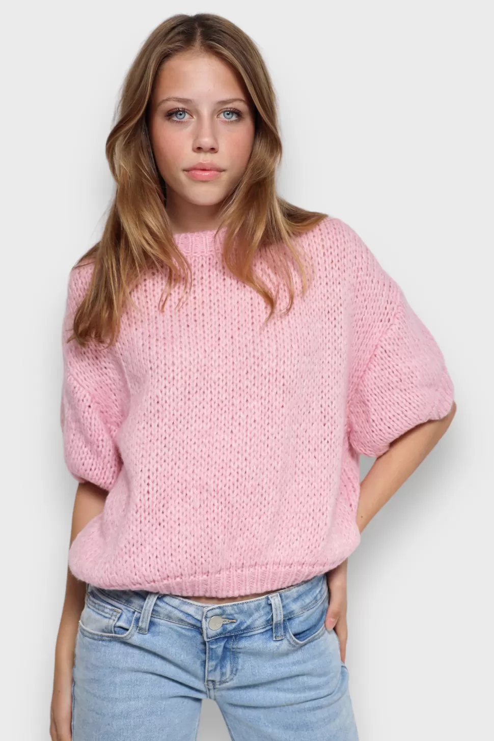 Tops^Meet Me There Mia Sweater Pink