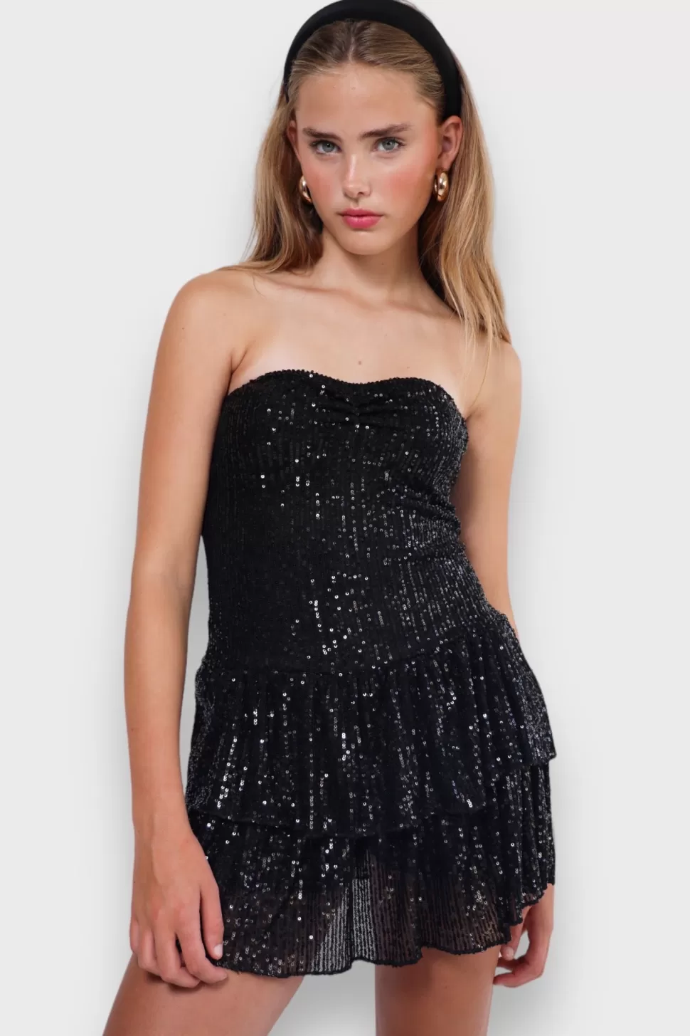 Jurkjes^Meet Me There Night Out Glitter Dress Black