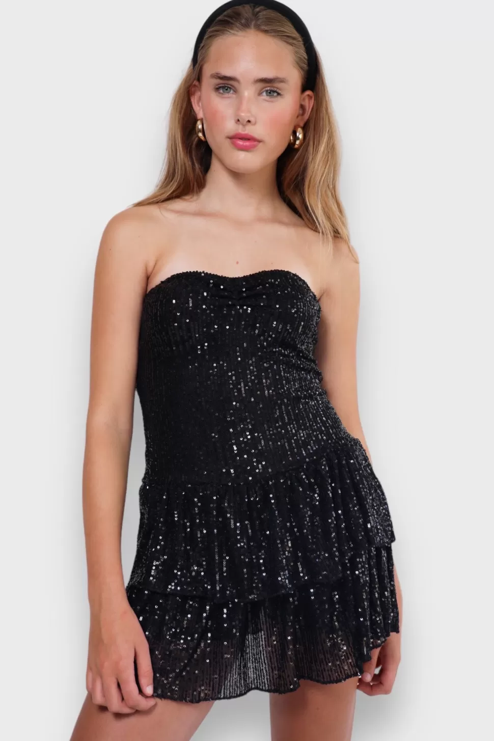 Jurkjes^Meet Me There Night Out Glitter Dress Black