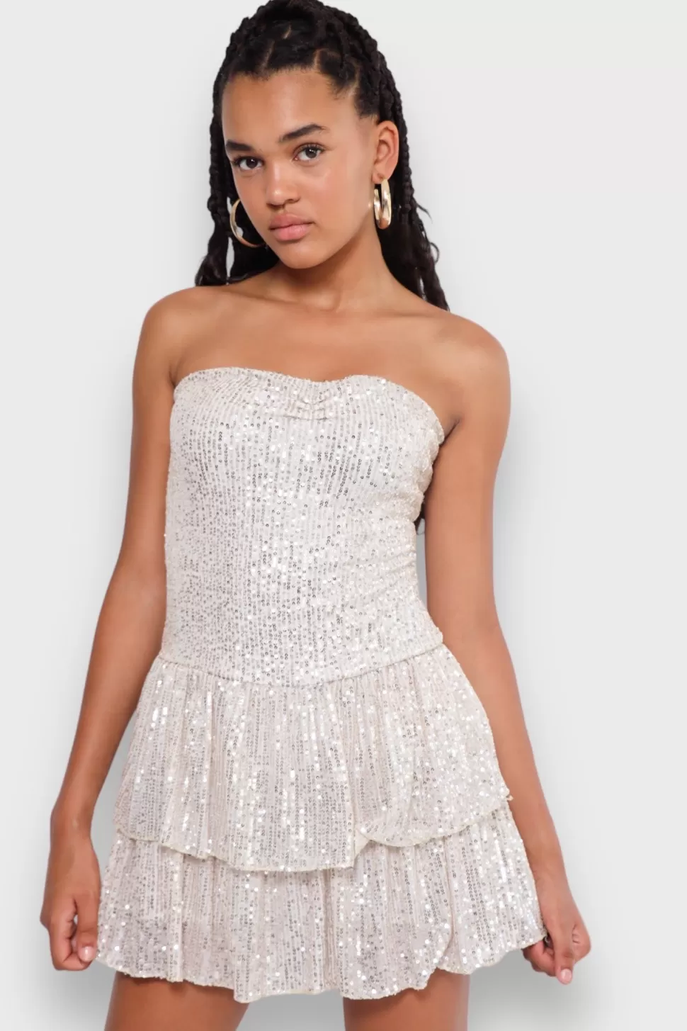 Jurkjes^Meet Me There Night Out Glitter Dress Champagne