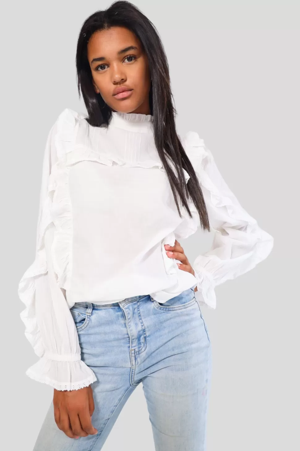 Tops^Meet Me There Olivia Blouse White