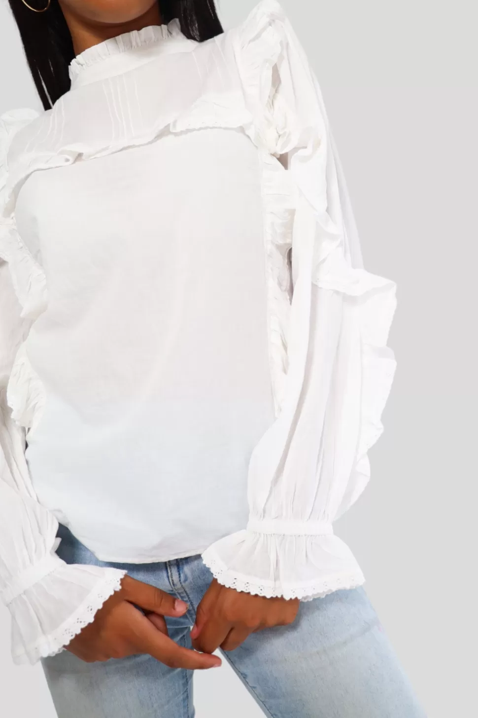 Tops^Meet Me There Olivia Blouse White