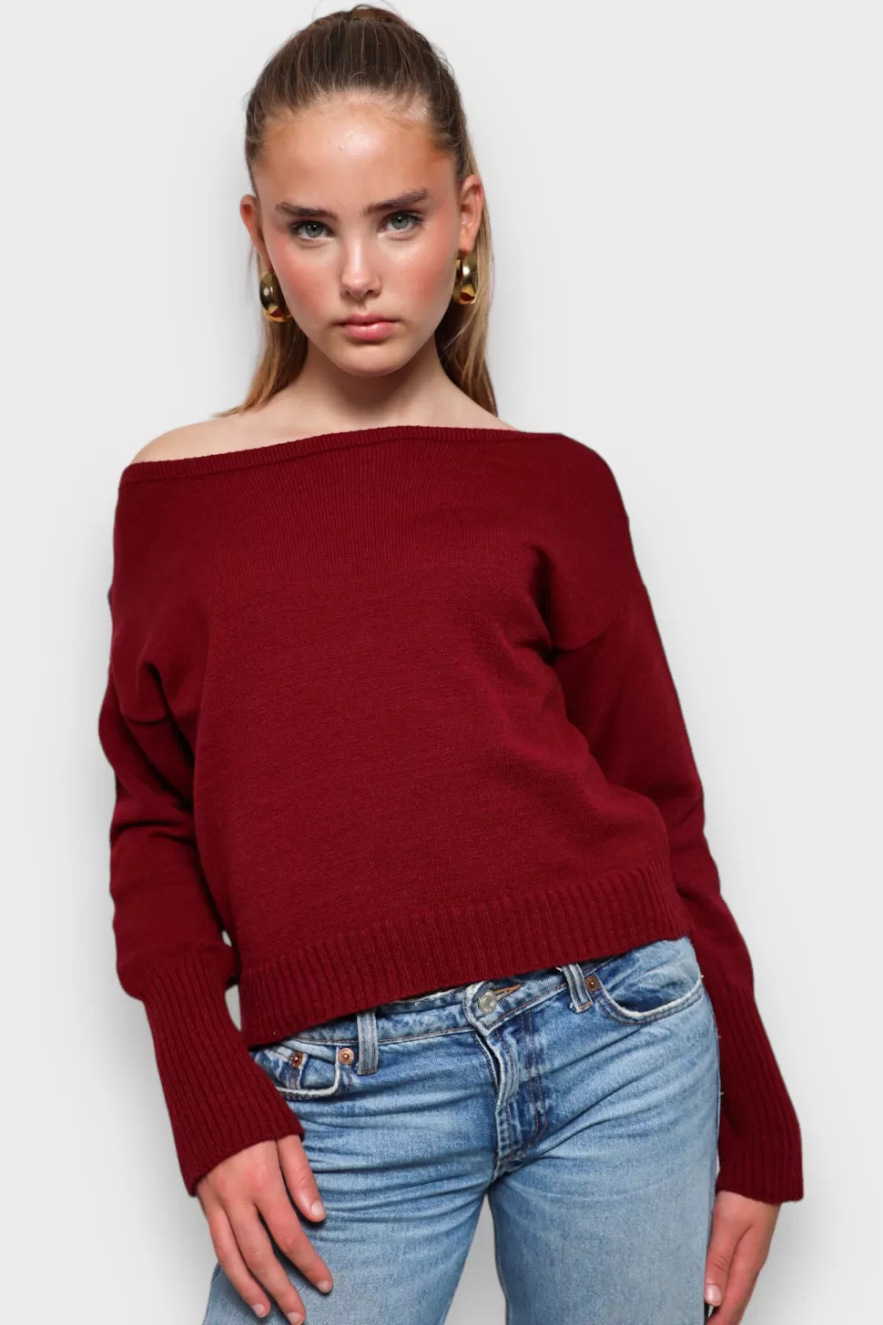 Vesten En Truien^Meet Me There One Shoulder Sweater Red