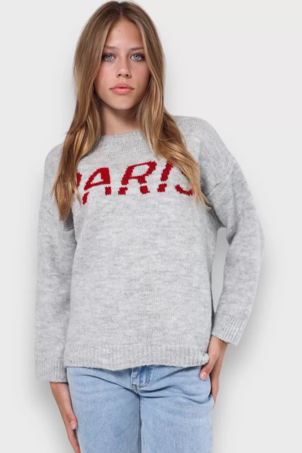 Tops^Meet Me There Paris Sweater Grey