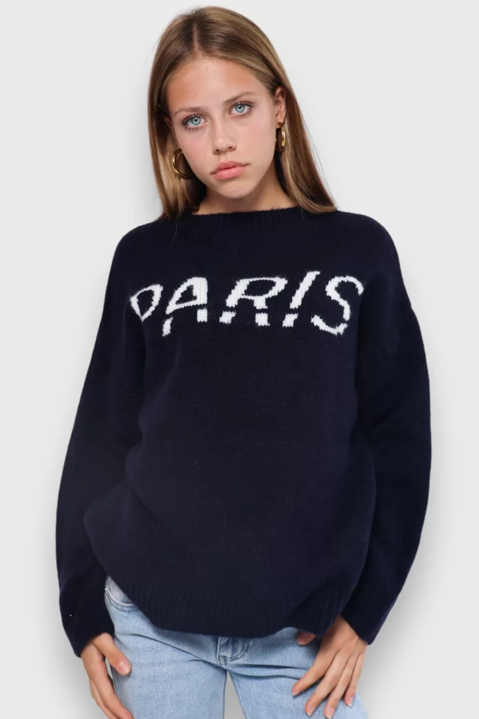 Tops^Meet Me There Paris Sweater Navy