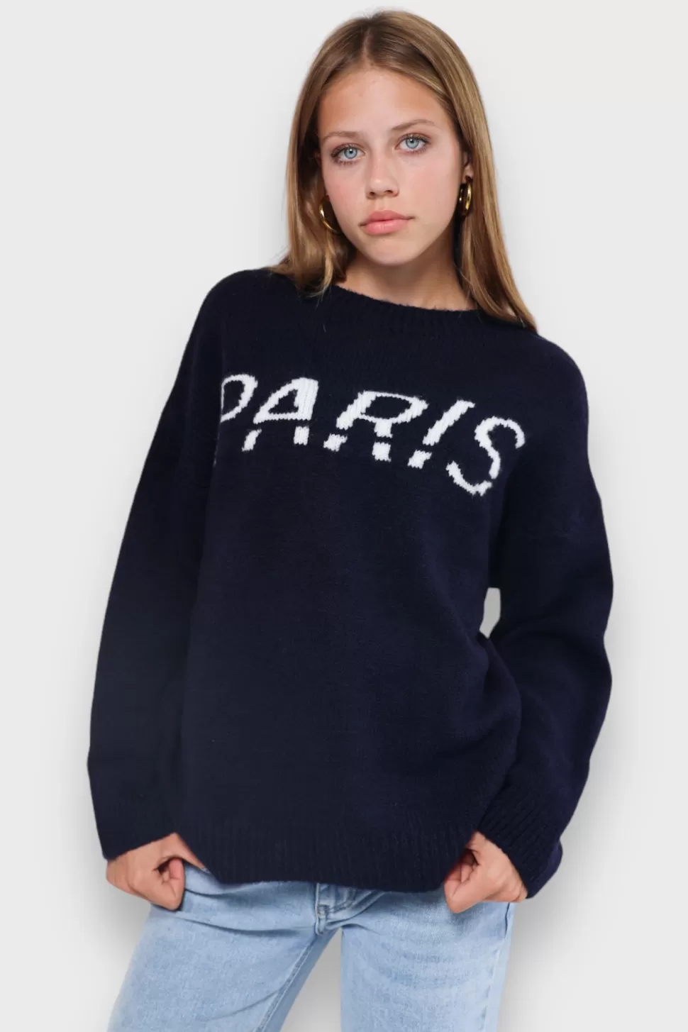 Tops^Meet Me There Paris Sweater Navy