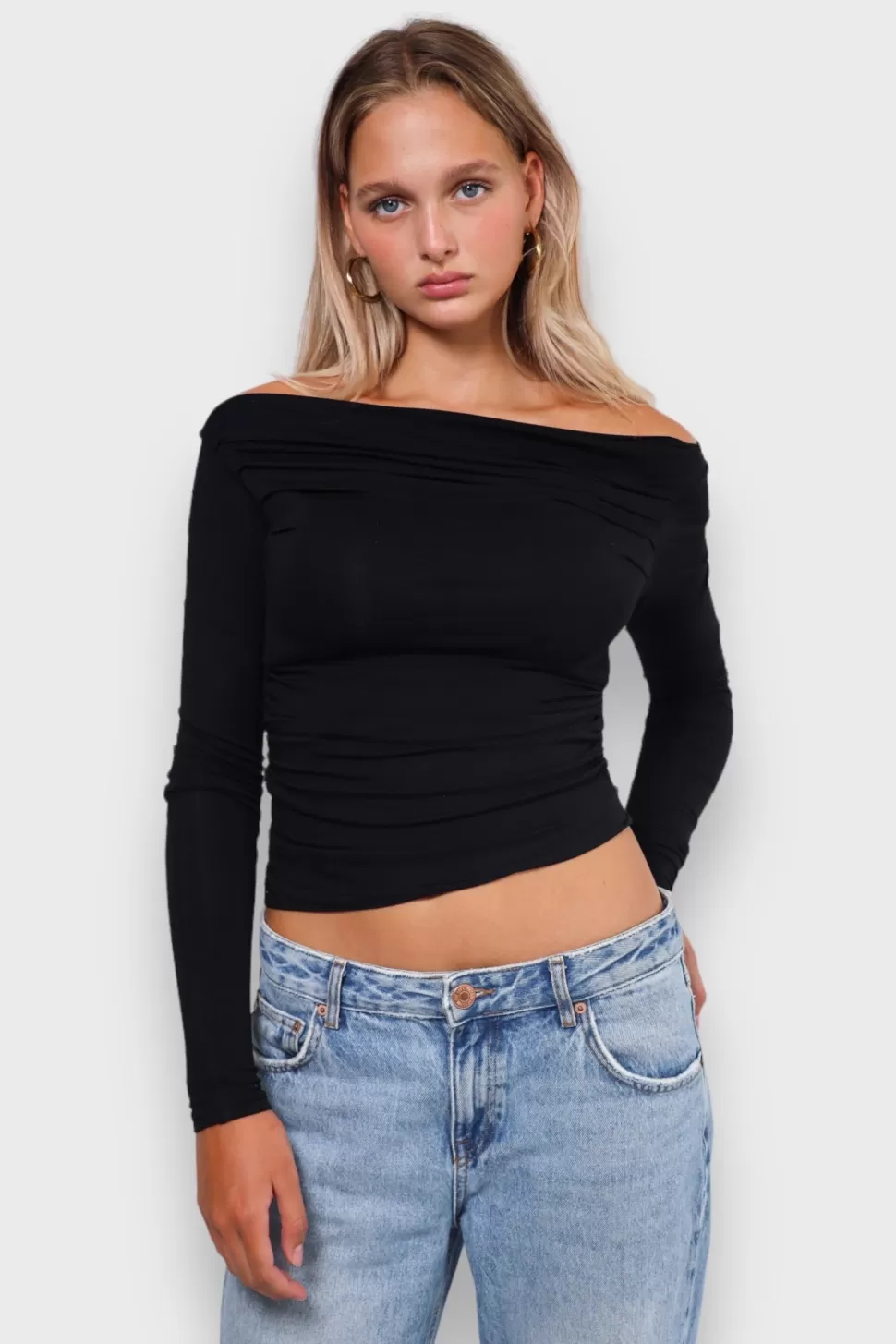 Tops^Meet Me There Rose Top Black