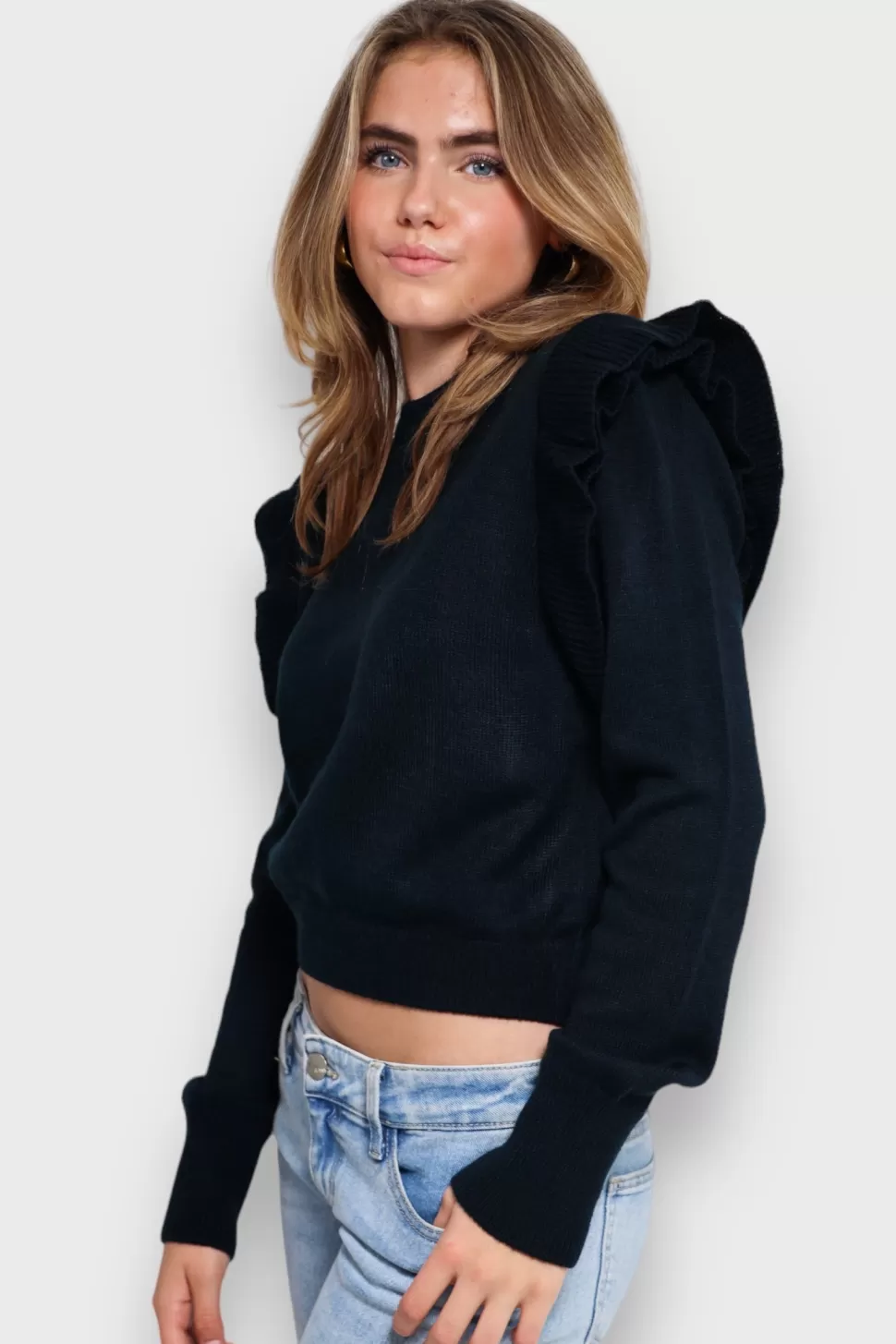 Vesten En Truien^Meet Me There Ruffle Sweater Navy