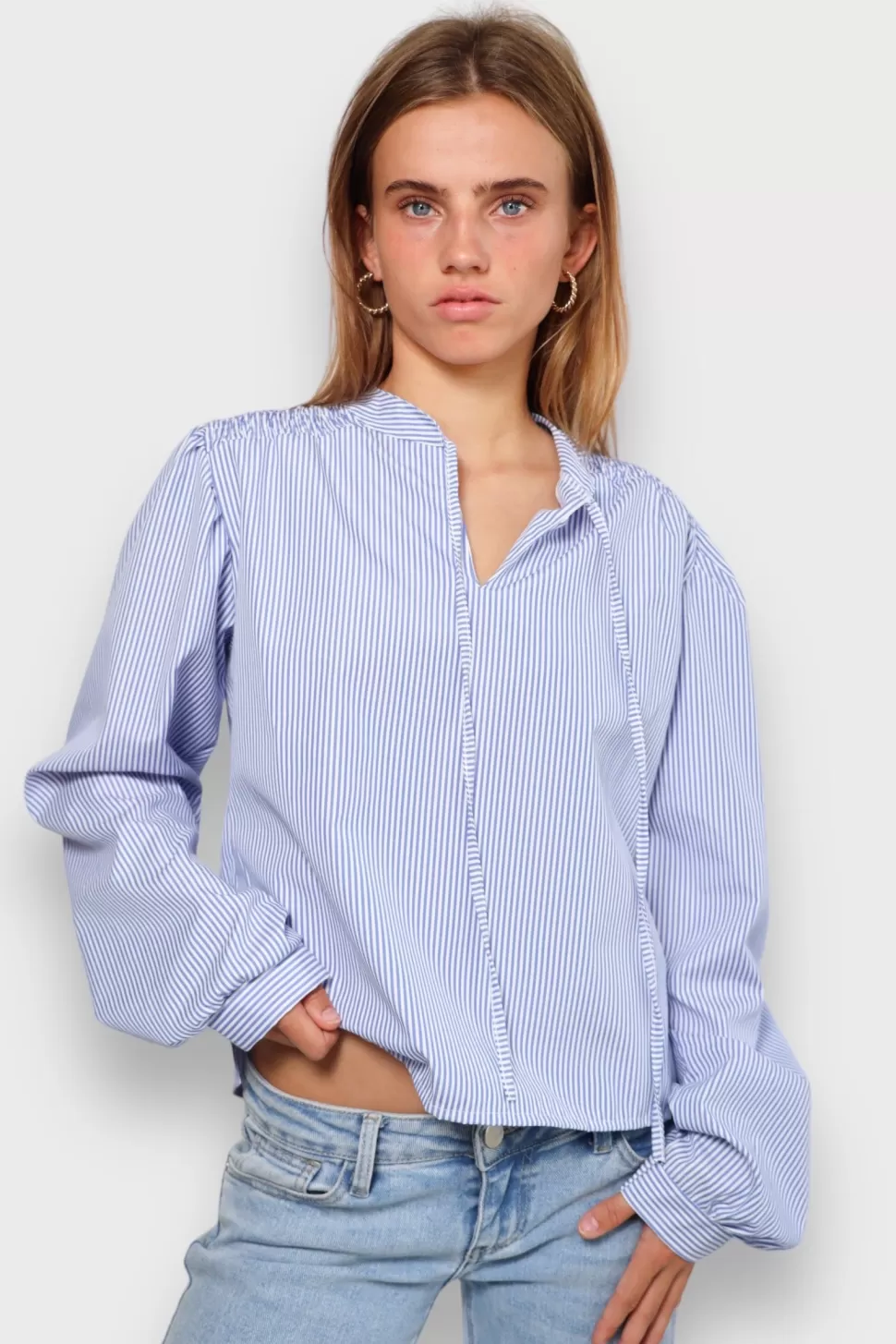 Tops^Meet Me There Striped Blouse