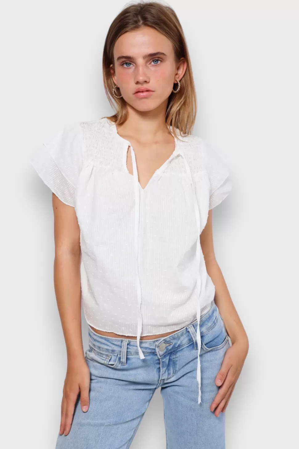 Tops^Meet Me There Sweetie Blouse White